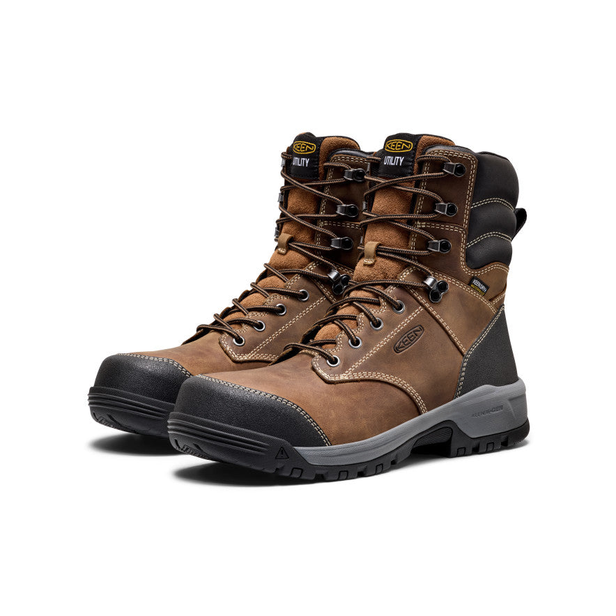 Men's Evanston 8 Waterproof Work Boot (Carbon Toe) | Bison/Black - Image 2